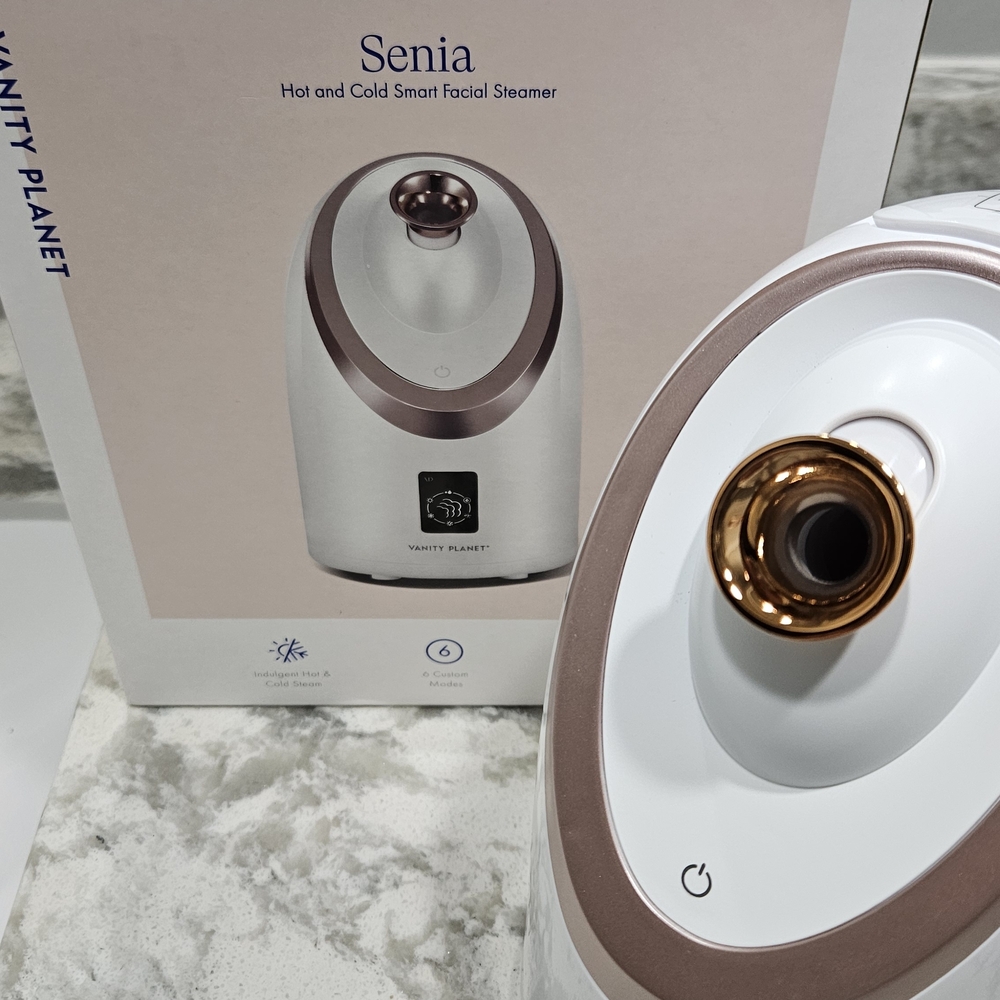 Vanity Planet Senia Hot and Cold Facial steamer white and rose with the box